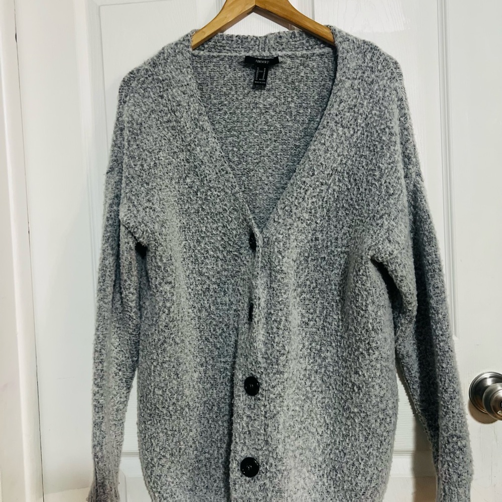 Forever 21 Heather Gray Knit Cardigan